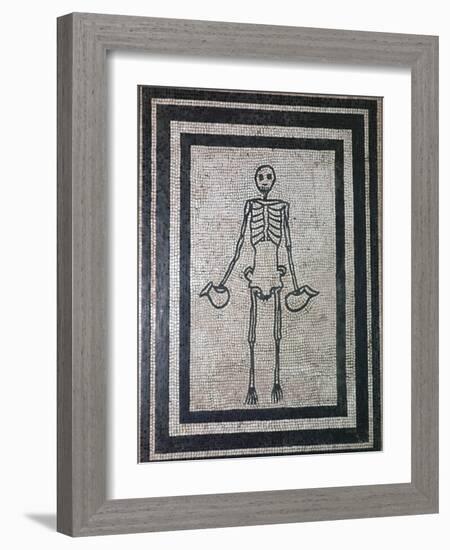 Roman mosaic of a skeleton, 1st century. Artist: Unknown-Unknown-Framed Giclee Print