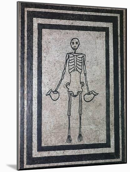 Roman mosaic of a skeleton, 1st century. Artist: Unknown-Unknown-Mounted Giclee Print