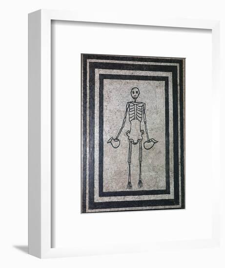 Roman mosaic of a skeleton, 1st century. Artist: Unknown-Unknown-Framed Giclee Print