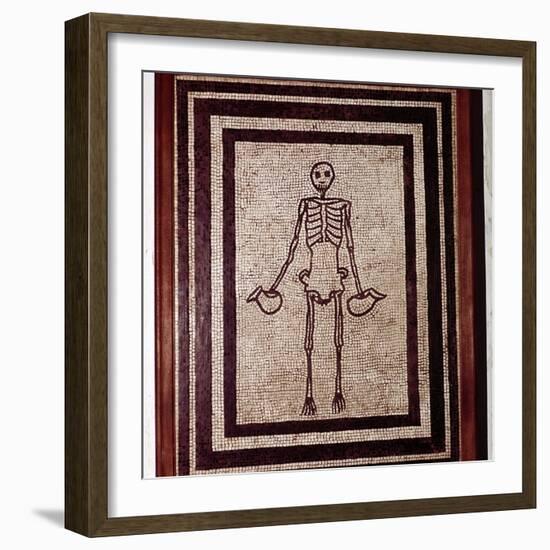 Roman mosaic of a skeleton, Pompeii, Italy. Artist: Unknown-Unknown-Framed Giclee Print