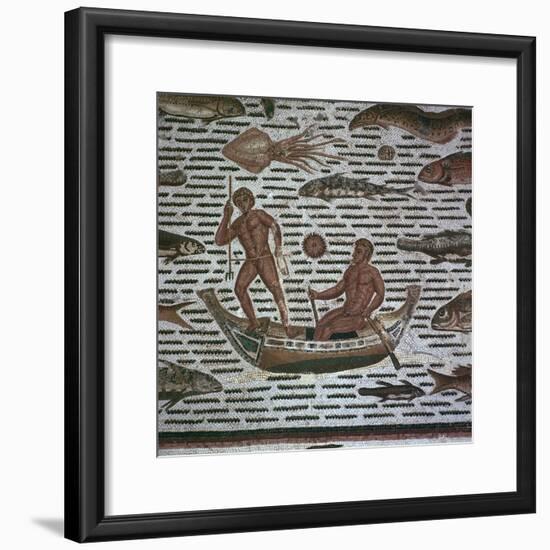 Roman mosaic of men fishing, 2nd century. Artist: Unknown-Unknown-Framed Giclee Print