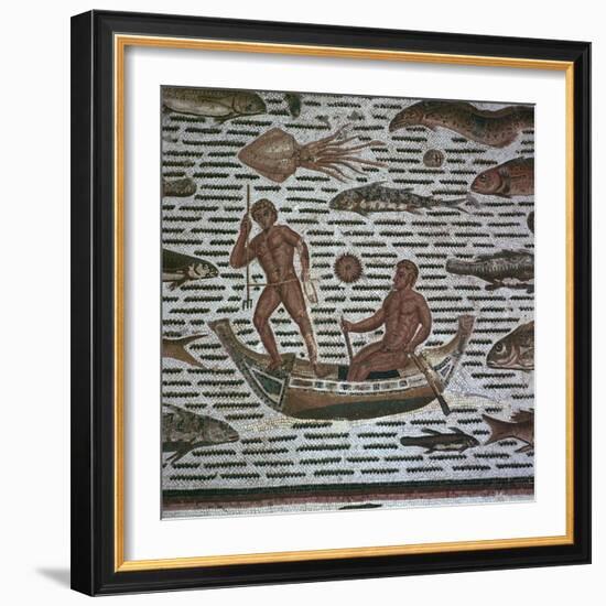 Roman mosaic of men fishing, 2nd century. Artist: Unknown-Unknown-Framed Giclee Print