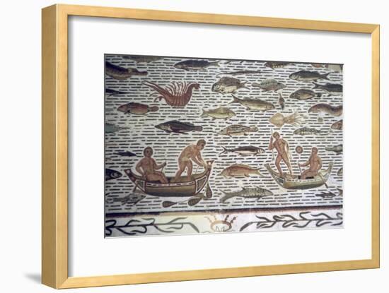 Roman mosaic of men fishing from boats, 2nd century BC. Artist: Unknown-Unknown-Framed Giclee Print
