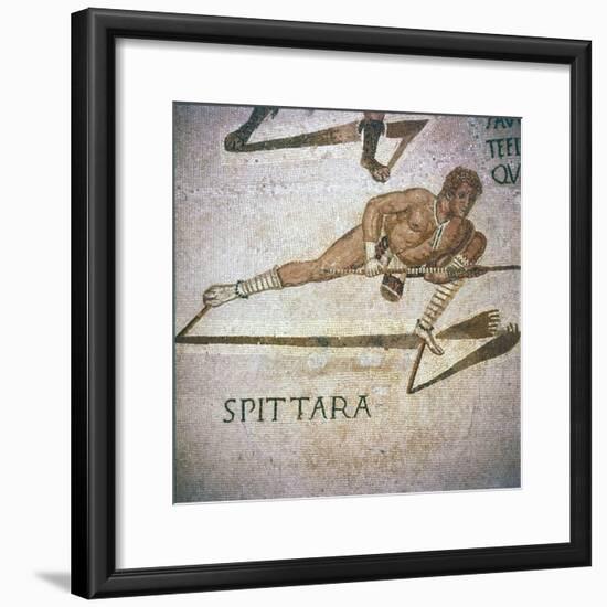 Roman Mosaic of Performer killing leopards in 'Spectacle', Tunisia, 3rd century-Unknown-Framed Giclee Print