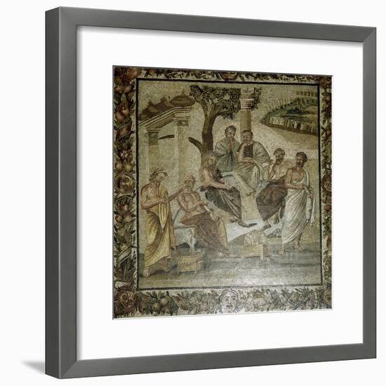 Roman mosaic of Plato and his school of philosophers, Pompeii, Italy. Artist: Unknown-Unknown-Framed Giclee Print