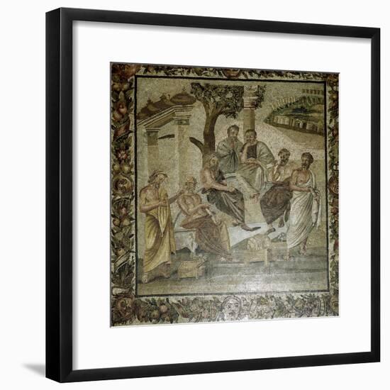 Roman mosaic of Plato and his school of philosophers, Pompeii, Italy. Artist: Unknown-Unknown-Framed Giclee Print