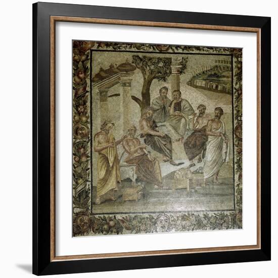 Roman mosaic of Plato and his school of philosophers, Pompeii, Italy. Artist: Unknown-Unknown-Framed Giclee Print