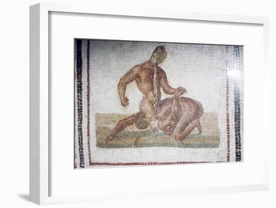 Roman Mosaic of Wrestlers, c2nd-3rd century-Unknown-Framed Giclee Print