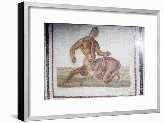 Roman Mosaic of Wrestlers, c2nd-3rd century-Unknown-Framed Giclee Print