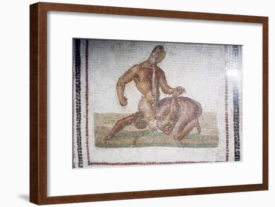 Roman Mosaic of Wrestlers, c2nd-3rd century-Unknown-Framed Giclee Print