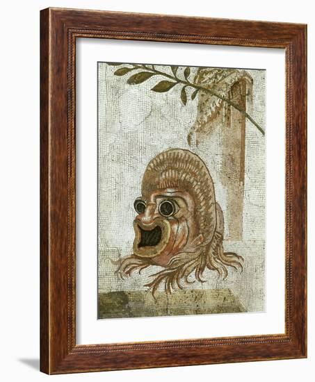 Roman Mosaic, Tragic Mask-null-Framed Giclee Print