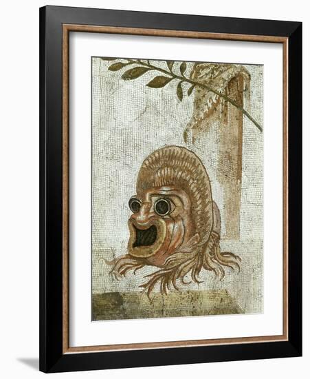 Roman Mosaic, Tragic Mask-null-Framed Giclee Print