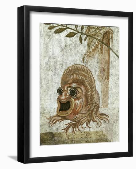 Roman Mosaic, Tragic Mask-null-Framed Giclee Print