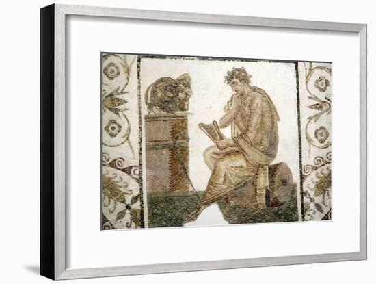 Roman Mosaic, Tragic Poet and Two Masks from Thuburbo Majus, Tunisia, 3rd century-Unknown-Framed Giclee Print