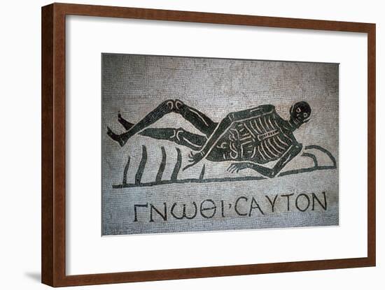 Roman mosaic with the text 'Know Thyself'-Unknown-Framed Giclee Print