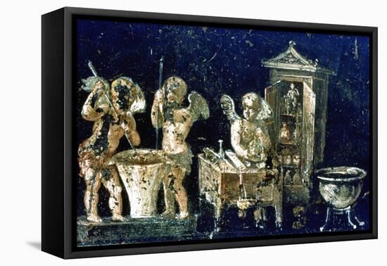 Roman mural, House of the Vettii, Pompeii, Italy. Artist: Unknown-Unknown-Framed Premier Image Canvas