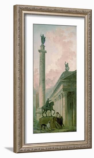 Roman Obelisk-Hubert Robert-Framed Art Print