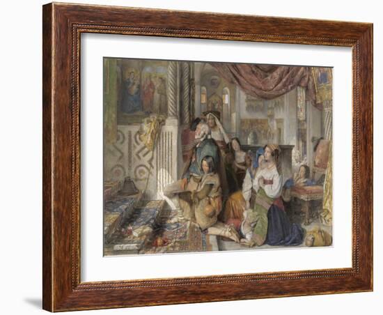 Roman Pilgrims, 1854-John Frederick Lewis-Framed Giclee Print