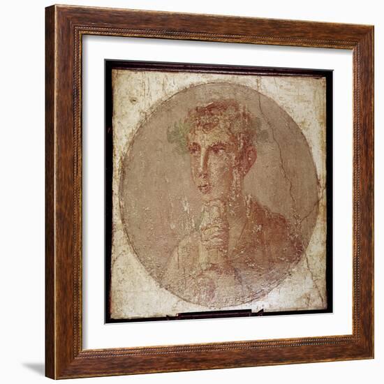 Roman portrait painting of a young man, Pompeii, Italy. Artist: Unknown-Unknown-Framed Giclee Print