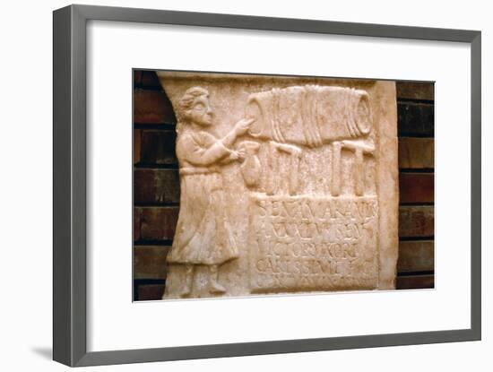 Roman relief, a woman draws wine from a cask at a Tavern, Merida, Spain, c2nd-3rd century-Unknown-Framed Giclee Print