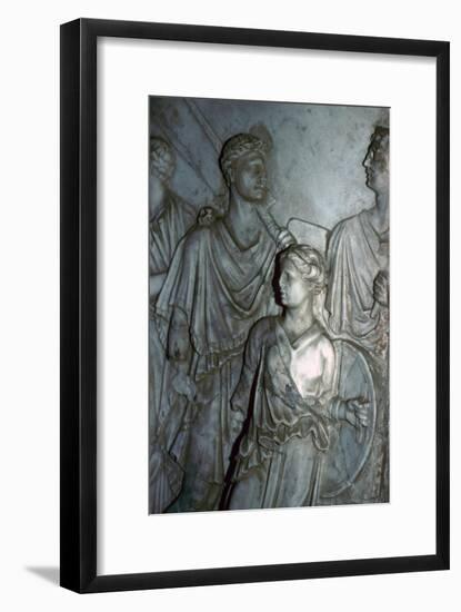 Roman relief of a Lictor carrying the Fasces in a procession-Unknown-Framed Giclee Print