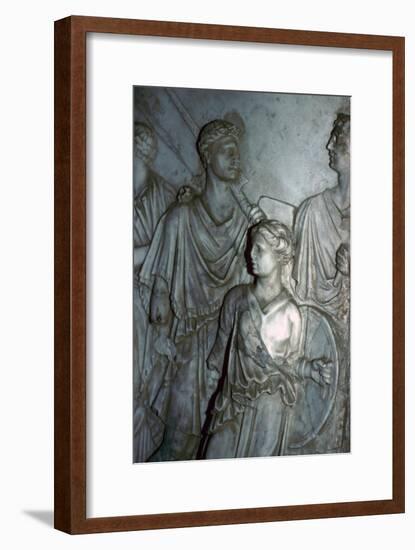 Roman relief of a Lictor carrying the Fasces in a procession-Unknown-Framed Giclee Print