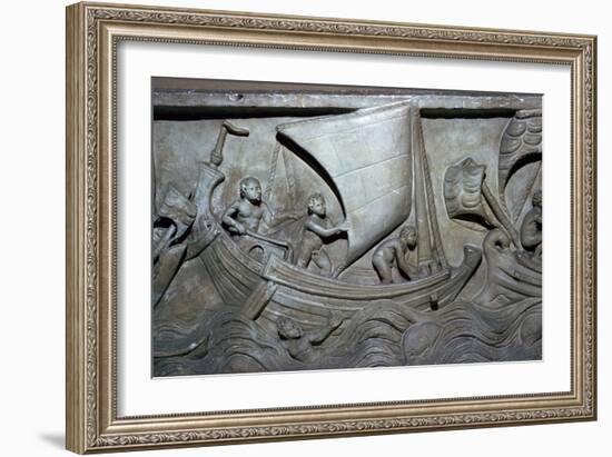 Roman relief of a merchant ship-Unknown-Framed Giclee Print