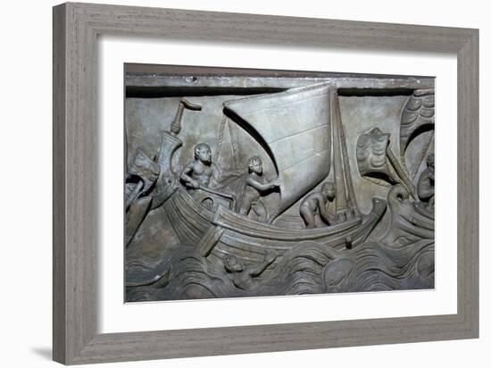 Roman relief of a merchant ship-Unknown-Framed Giclee Print