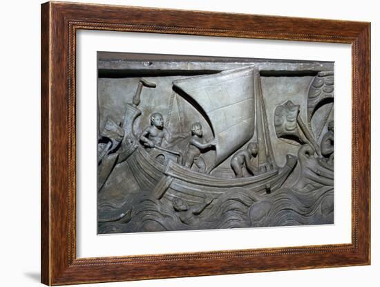 Roman relief of a merchant ship-Unknown-Framed Giclee Print