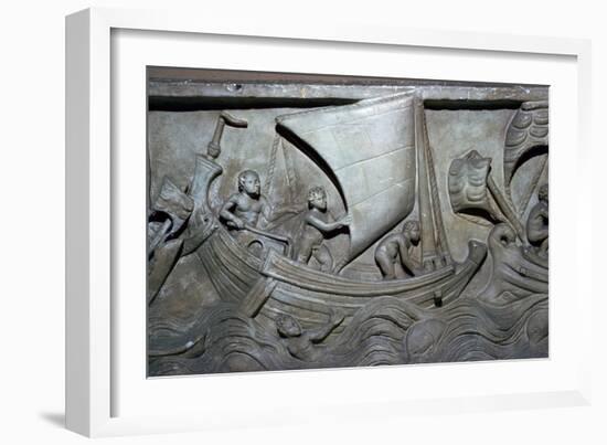 Roman relief of a merchant ship-Unknown-Framed Giclee Print