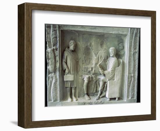 Roman relief of a schoolroom scene. Artist: Unknown-Unknown-Framed Giclee Print