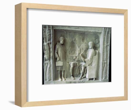 Roman relief of a schoolroom scene. Artist: Unknown-Unknown-Framed Giclee Print