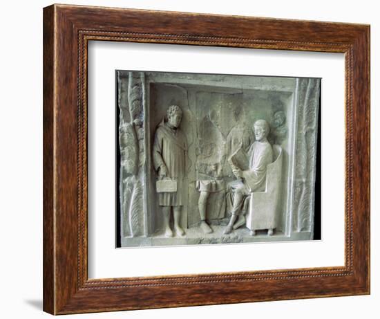 Roman relief of a schoolroom scene. Artist: Unknown-Unknown-Framed Giclee Print