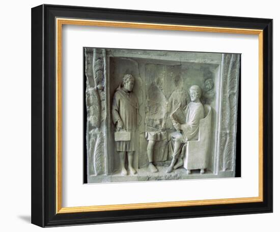 Roman relief of a schoolroom scene. Artist: Unknown-Unknown-Framed Giclee Print