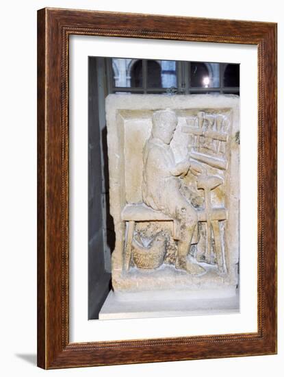 Roman relief of a shoe-maker or repairer from Rheims, France, c1st-2nd century-Unknown-Framed Giclee Print