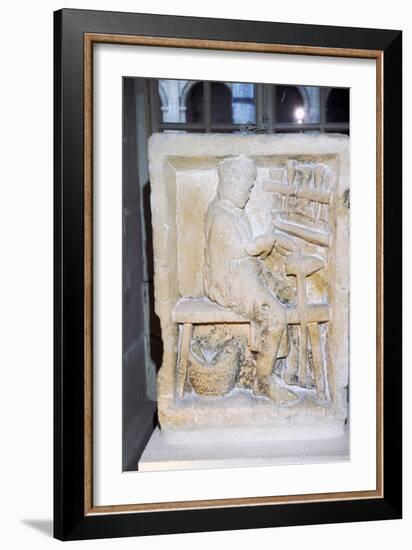 Roman relief of a shoe-maker or repairer from Rheims, France, c1st-2nd century-Unknown-Framed Giclee Print