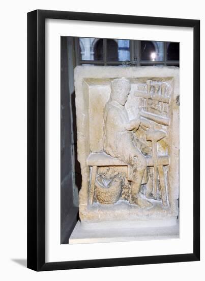 Roman relief of a shoe-maker or repairer from Rheims, France, c1st-2nd century-Unknown-Framed Giclee Print