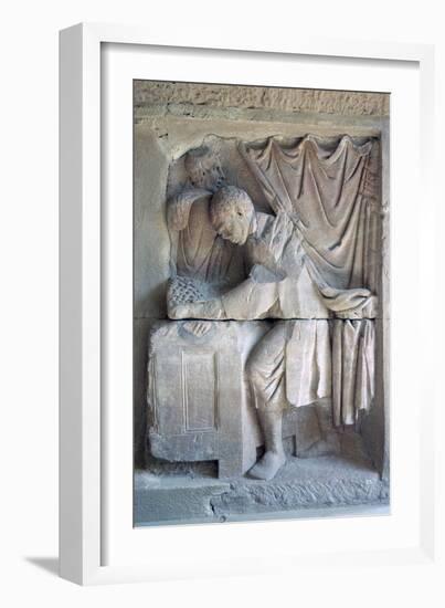 Roman relief of a tax-collector. Artist: Unknown-Unknown-Framed Giclee Print