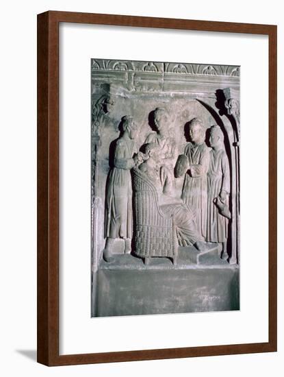 Roman relief of a woman's hair being dressed. Artist: Unknown-Unknown-Framed Giclee Print