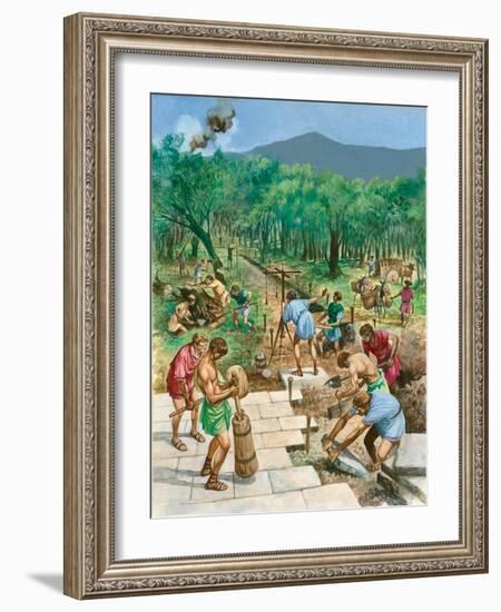 Roman Road Construction-Peter Jackson-Framed Giclee Print