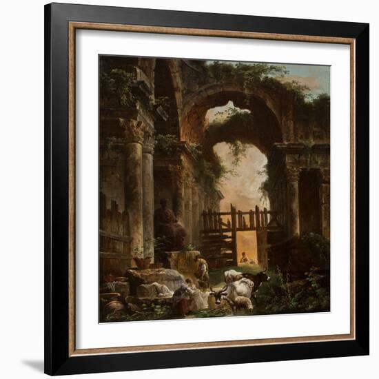 Roman Ruins, 1759 (Oil on Canvas)-Hubert Robert-Framed Giclee Print