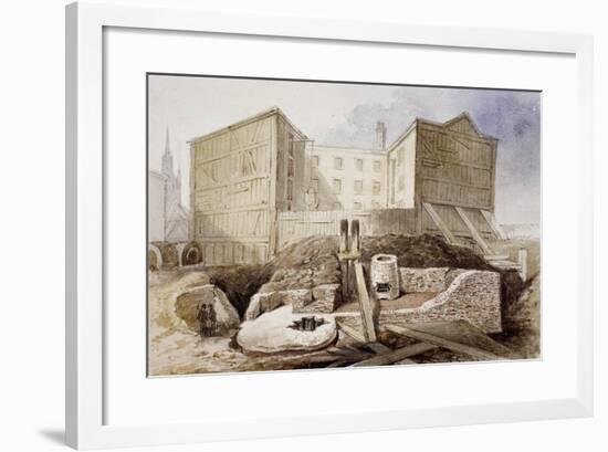 Roman Ruins at the Coal Exchange, London, 1848-null-Framed Giclee Print