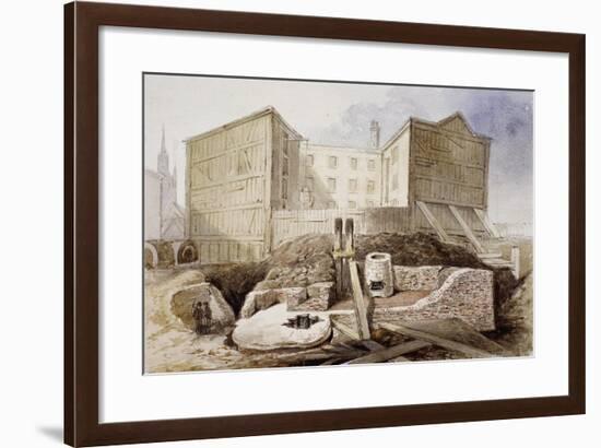 Roman Ruins at the Coal Exchange, London, 1848-null-Framed Giclee Print