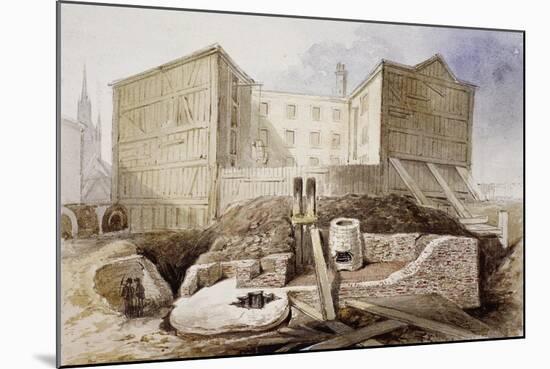 Roman Ruins at the Coal Exchange, London, 1848-null-Mounted Giclee Print