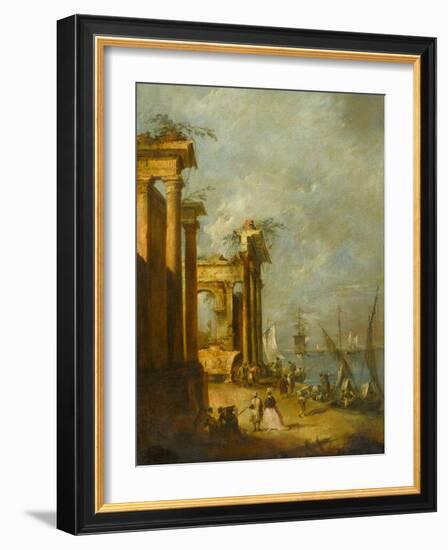 Roman Ruins Near the Lagoon, c.1765-1775-Francesco Guardi-Framed Giclee Print