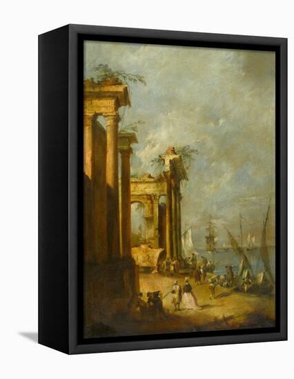 Roman Ruins Near the Lagoon, c.1765-1775-Francesco Guardi-Framed Premier Image Canvas