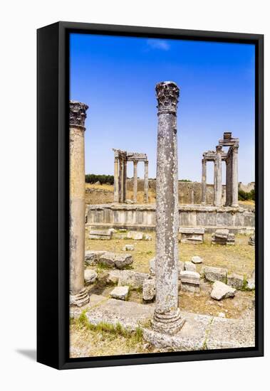 Roman ruins, Temple of Juno Caelestis, Dougga Archaeological Site, Tunisia-Nico Tondini-Framed Premier Image Canvas