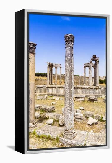 Roman ruins, Temple of Juno Caelestis, Dougga Archaeological Site, Tunisia-Nico Tondini-Framed Premier Image Canvas