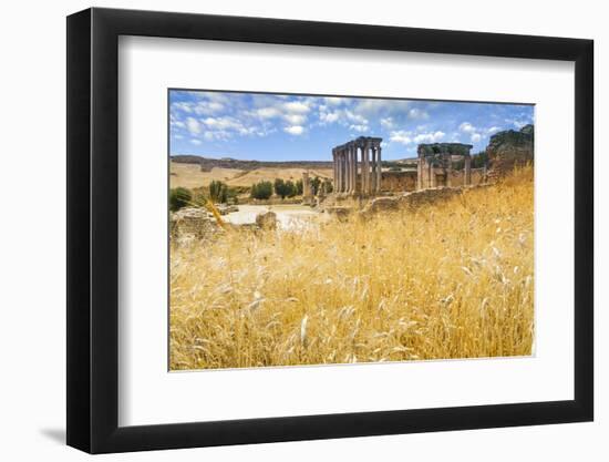 Roman ruins, Temple of Juno Caelestis, Dougga Archaeological Site, Tunisia-Nico Tondini-Framed Photographic Print