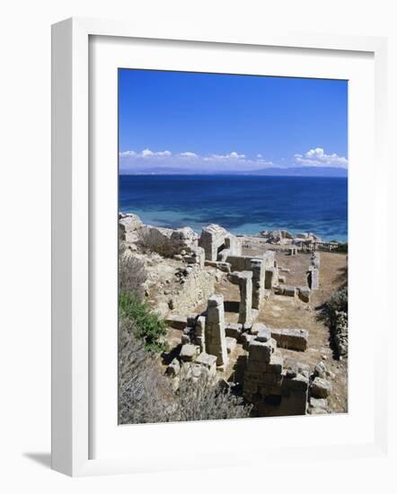 Roman Ruins, Tharros, Near Oristano, Sardinia, Italy, Europe-John Miller-Framed Photographic Print